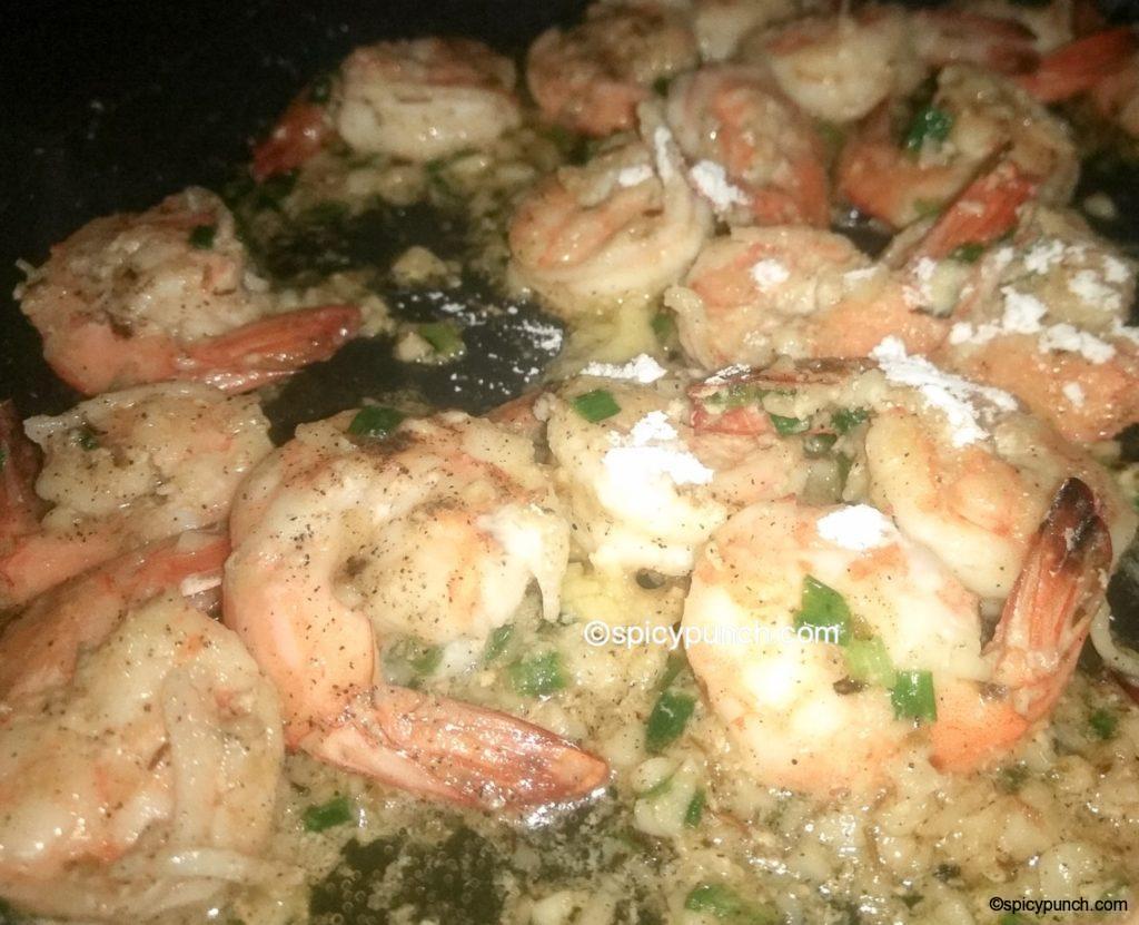  sprinkle little cornflour to get slight creaminess in butter garlic sauce 