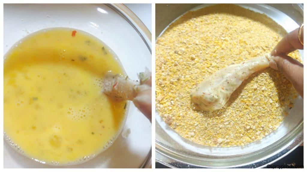 dipping and coating for crispy fried chicken tenders