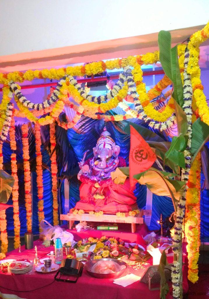 OrganicI idol of Lord Ganesha of our housing society on the Ganesh Chaturthi festival