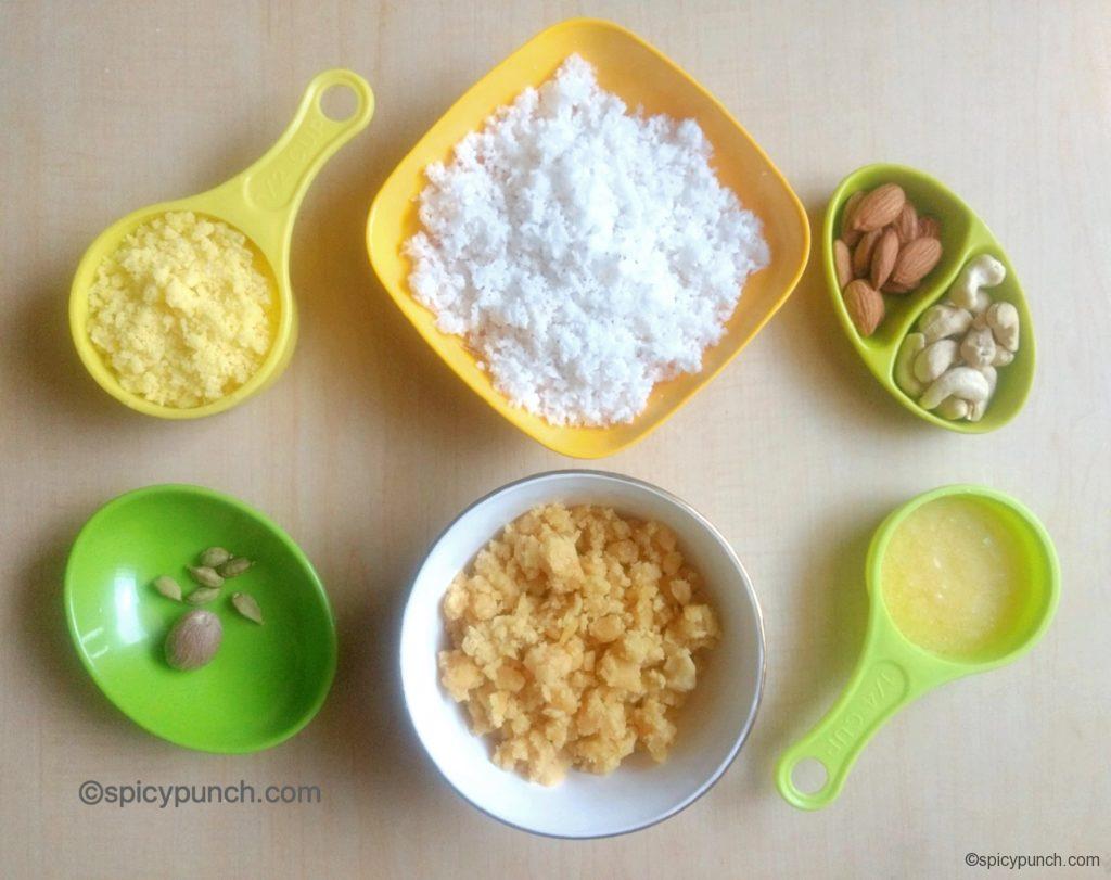 Ingredients of ukadiche modak stuffing