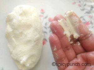 chenna or ricotta cheese is perfectly kneaded for making this sandesh misti recipe with it