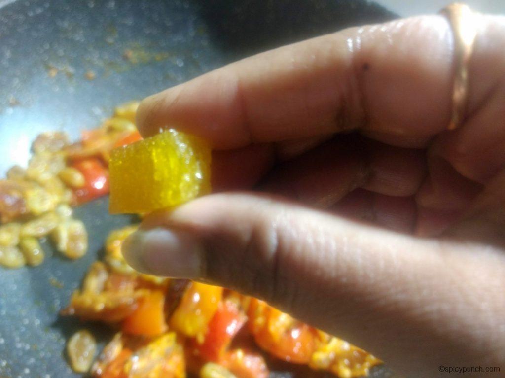 cut the aamsotto in cubes as shown in the pic