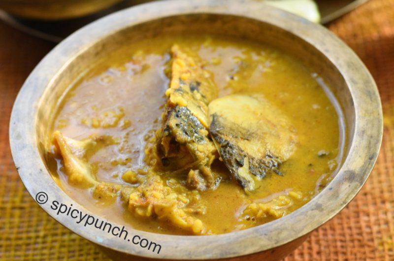 Macher Matha Diye Bengali Moong Dal recipe