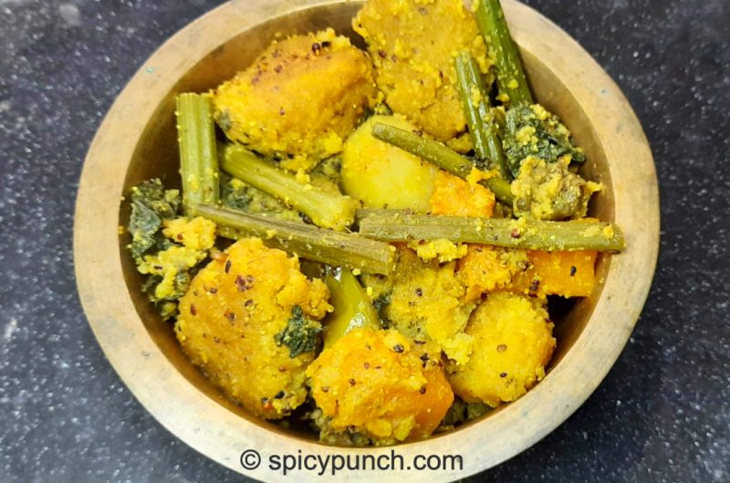 Motor Daler Bora Diye Niramish Kumro Shaker Chorchori recipe with video